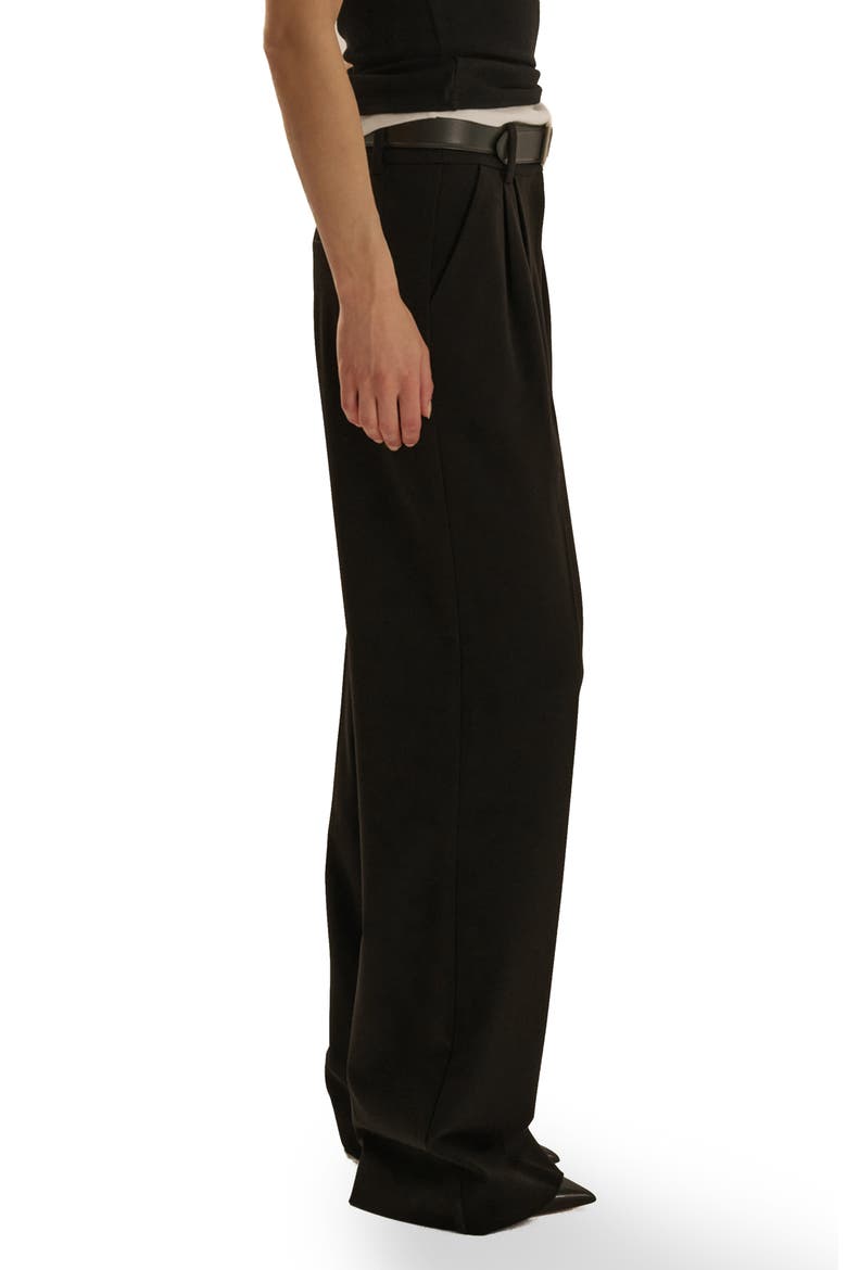 The Favorite High Waist Pleated Wide Leg Pants, Alternate, color, BLACK