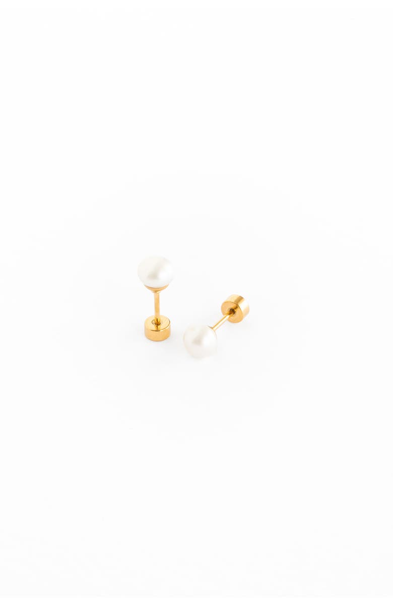 Pip Pop Pearl Stud Earrings, Main, color, White