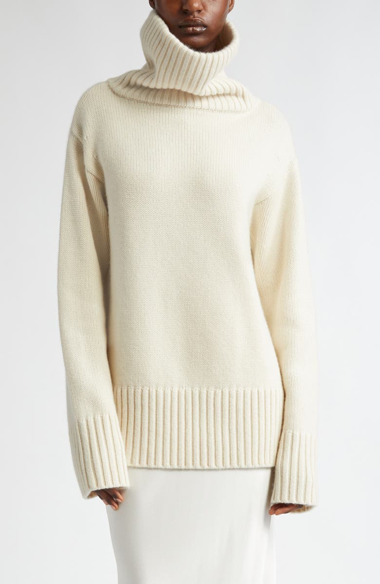 Michael Kors Collection Oversize Turtleneck Cashmere Sweater, Main, color, 