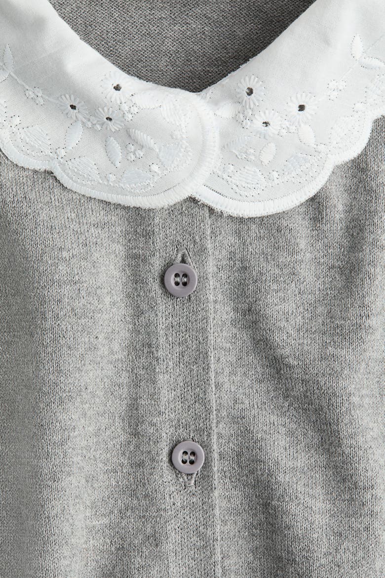 Cardigan With Collar, Alternate, color, Gray melange