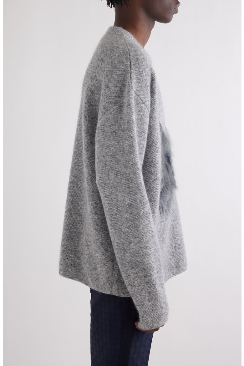 Cat Mohair Blend Crewneck Sweater, Alternate, color, GREY