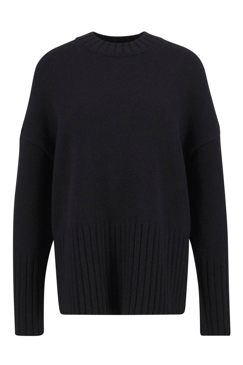 Sophia Cotton & Wool Blend Tunic Sweater, Alternate, color, BLACK