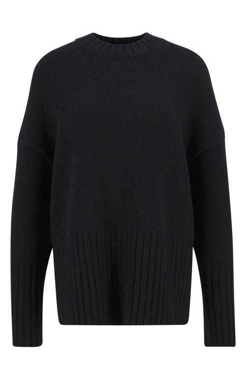 Barbour Sophia Cotton & Wool Blend Tunic Sweater In Black