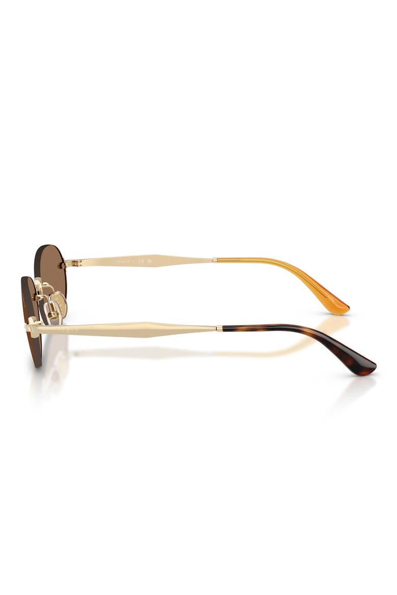 VO4342S 55mm Oval Sunglasses, Alternate, color, PALE GOLD / DARK BROWN