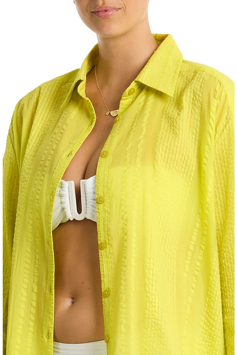 Heatwave Cover-Up Shirtdress, Alternate, color, CITRON