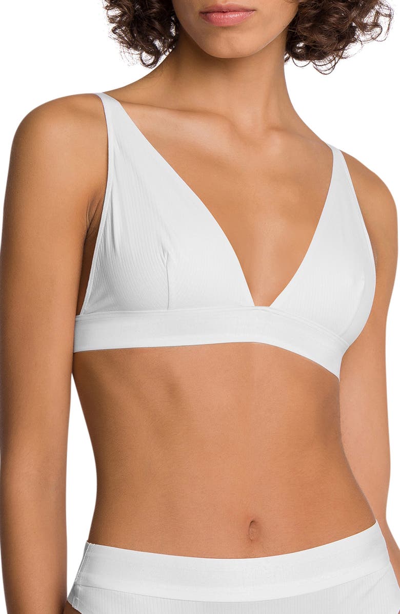 Wolford Beauty Triangle Bralette, Main, color, 104 Pearl