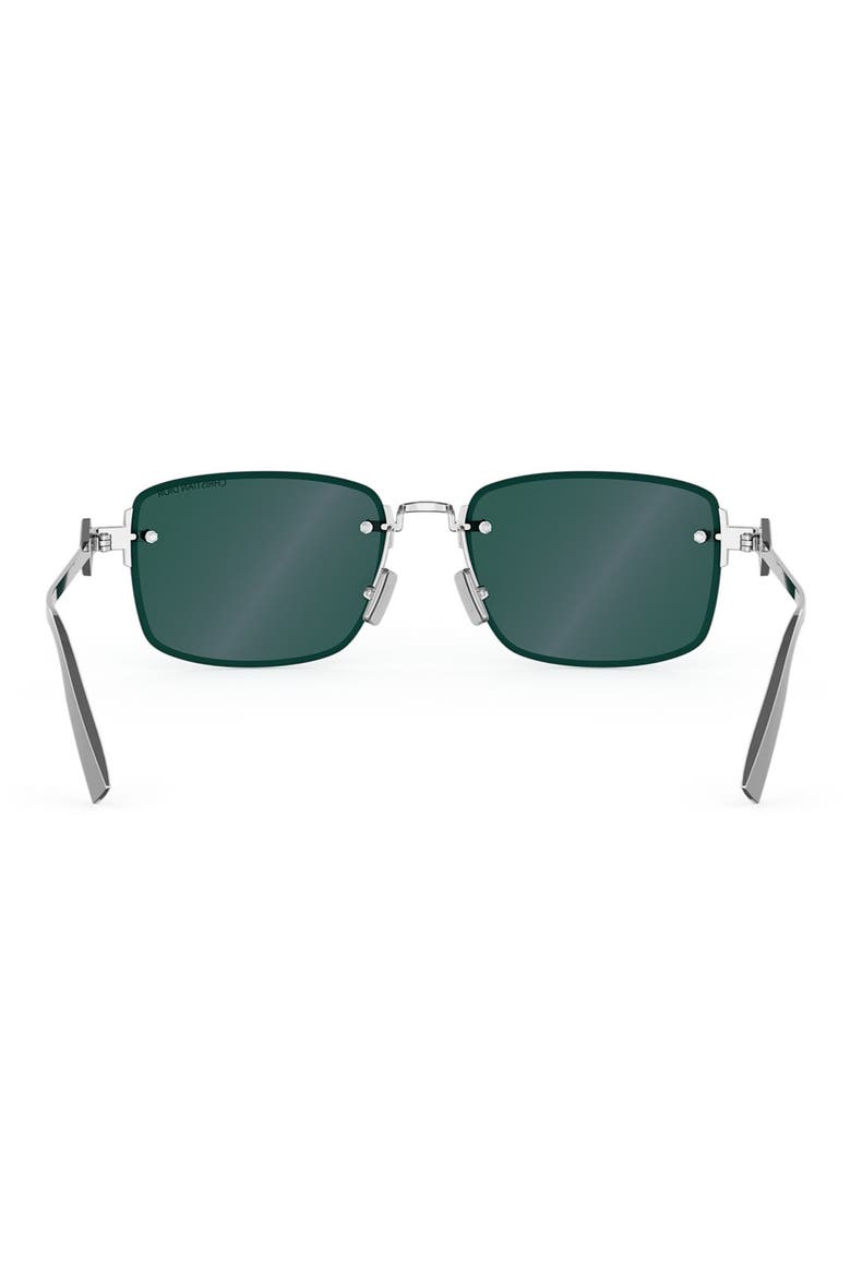 'CD Diamond S11U Rectangle Sunglasses, Alternate, color, SHINY PALLADIUM / BLUE