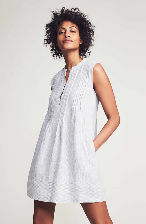 Faherty Isha Linen Swing Dress In Gray