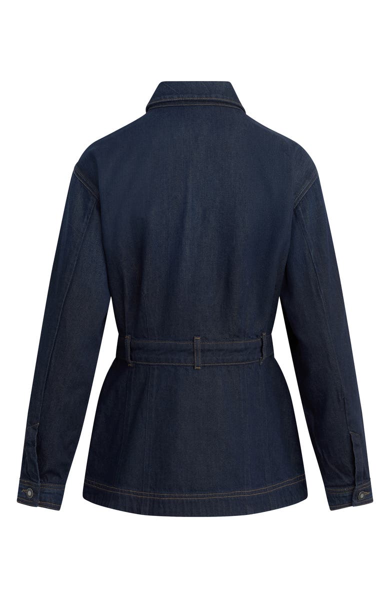 Favorite Daughter The Jade Pintuck Denim Jacket, Alternate, color, Oxford
