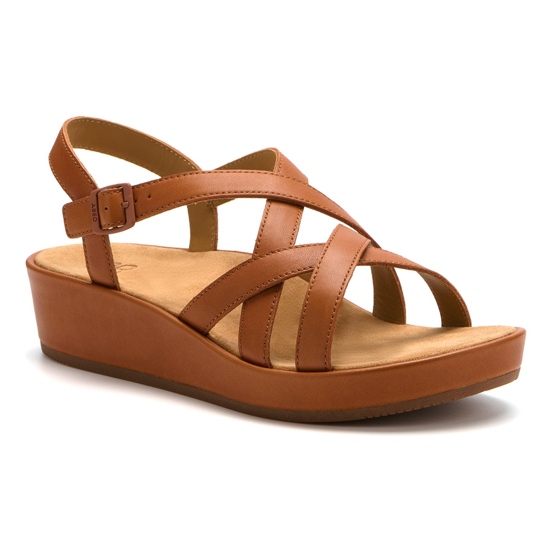 Soleil Cross Sandal, Main, color, Pecan