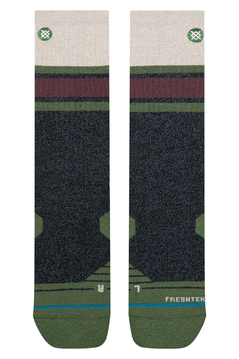 Half Mast Hike Crew Socks, Alternate, color, GREEN/ BLACK MULTI