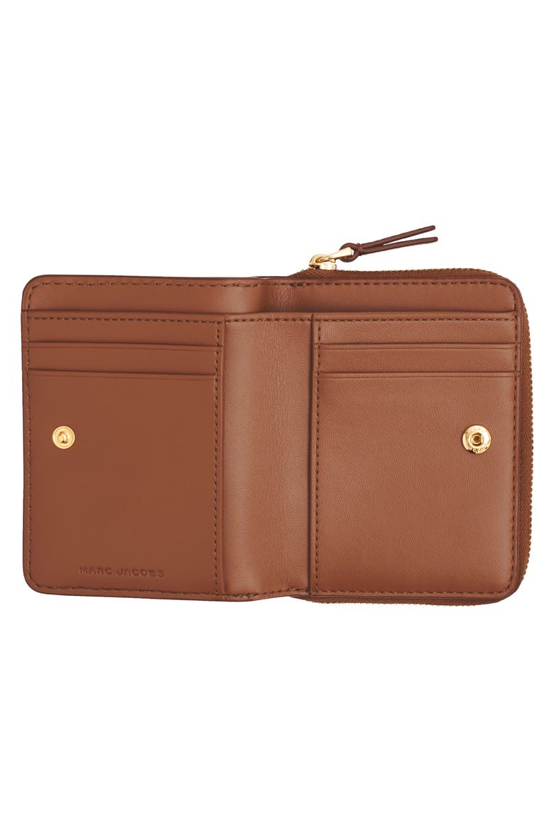 The Mini Leather Compact Wallet, Alternate, color, ARGAN OIL