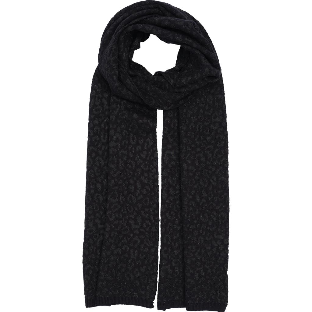 Lauren Ralplh Lauren Ocelot Knit Scarf In Black