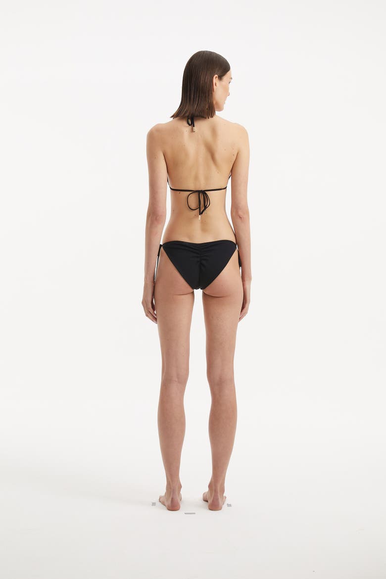 Sarita Triangle Wave Textured Bikini Top, Alternate, color, Black