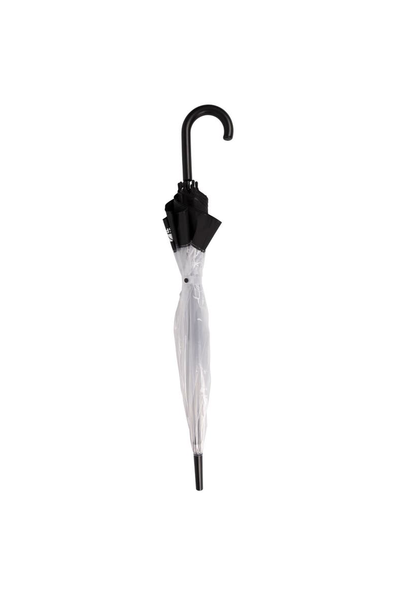 Gender Inclusive Rainfall Clear Poe Stick Umbrella, Alternate, color, Black