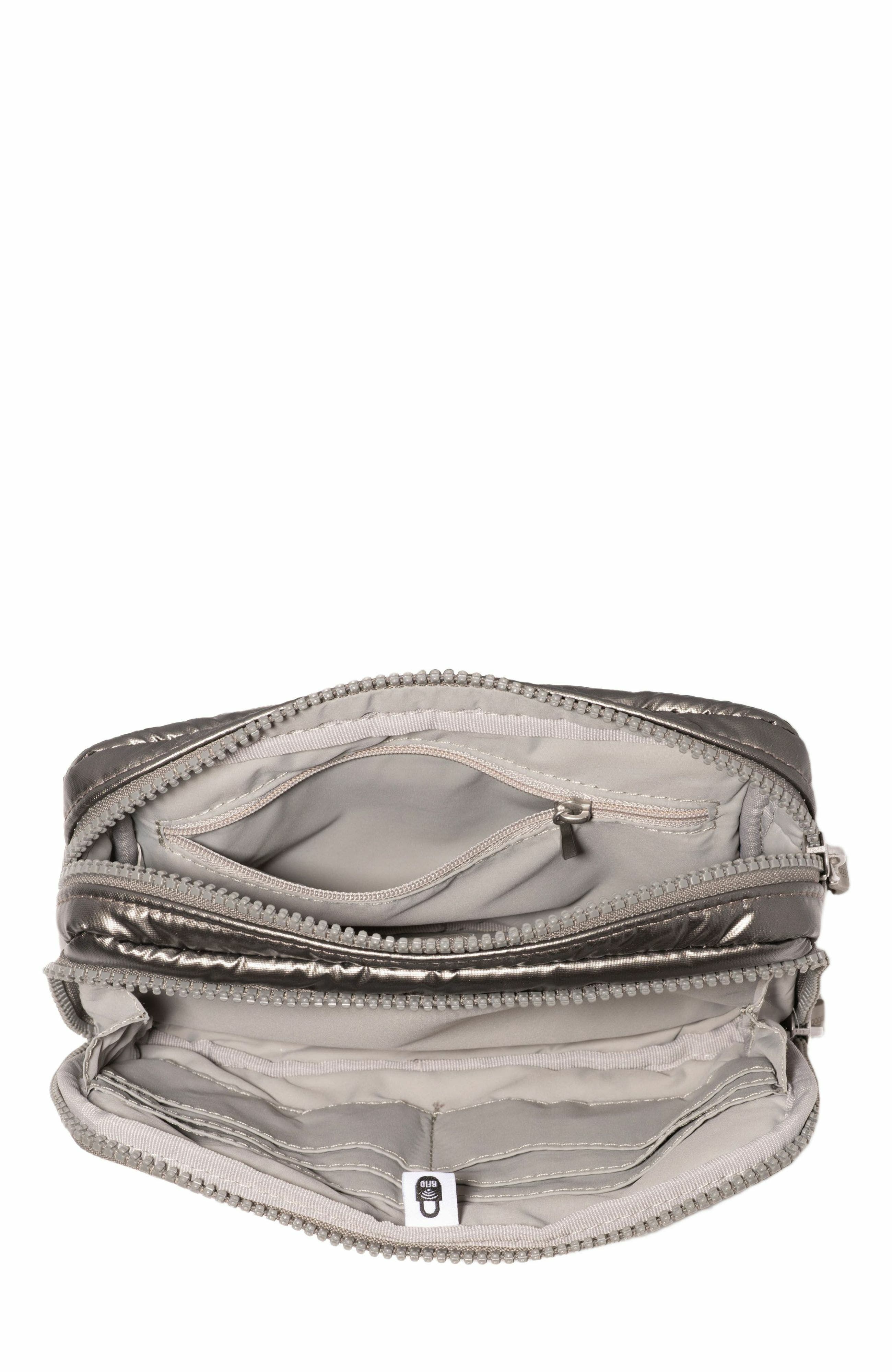 BAGGALLINI Modern Belt Bag Sling, Alternate, color, Gunmetal Puff