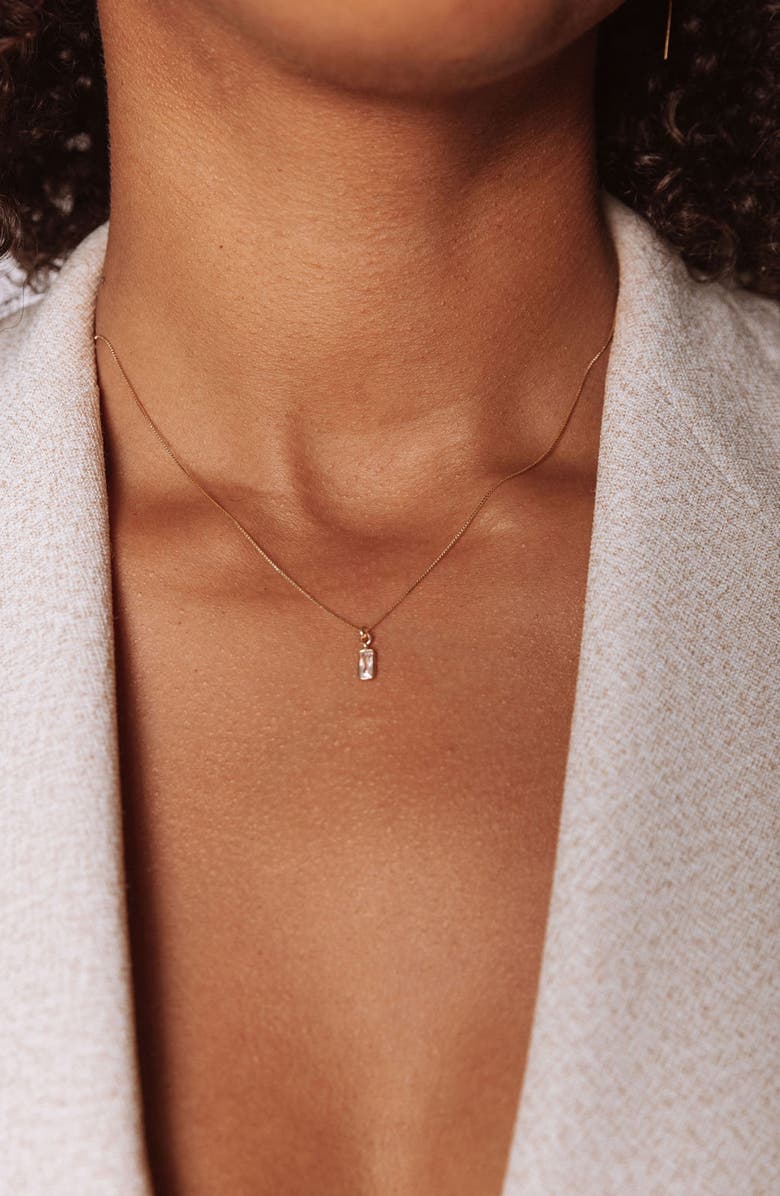 Set & Stones Agnes Cubic Zirconia Pendant Necklace, Alternate, color, Gold