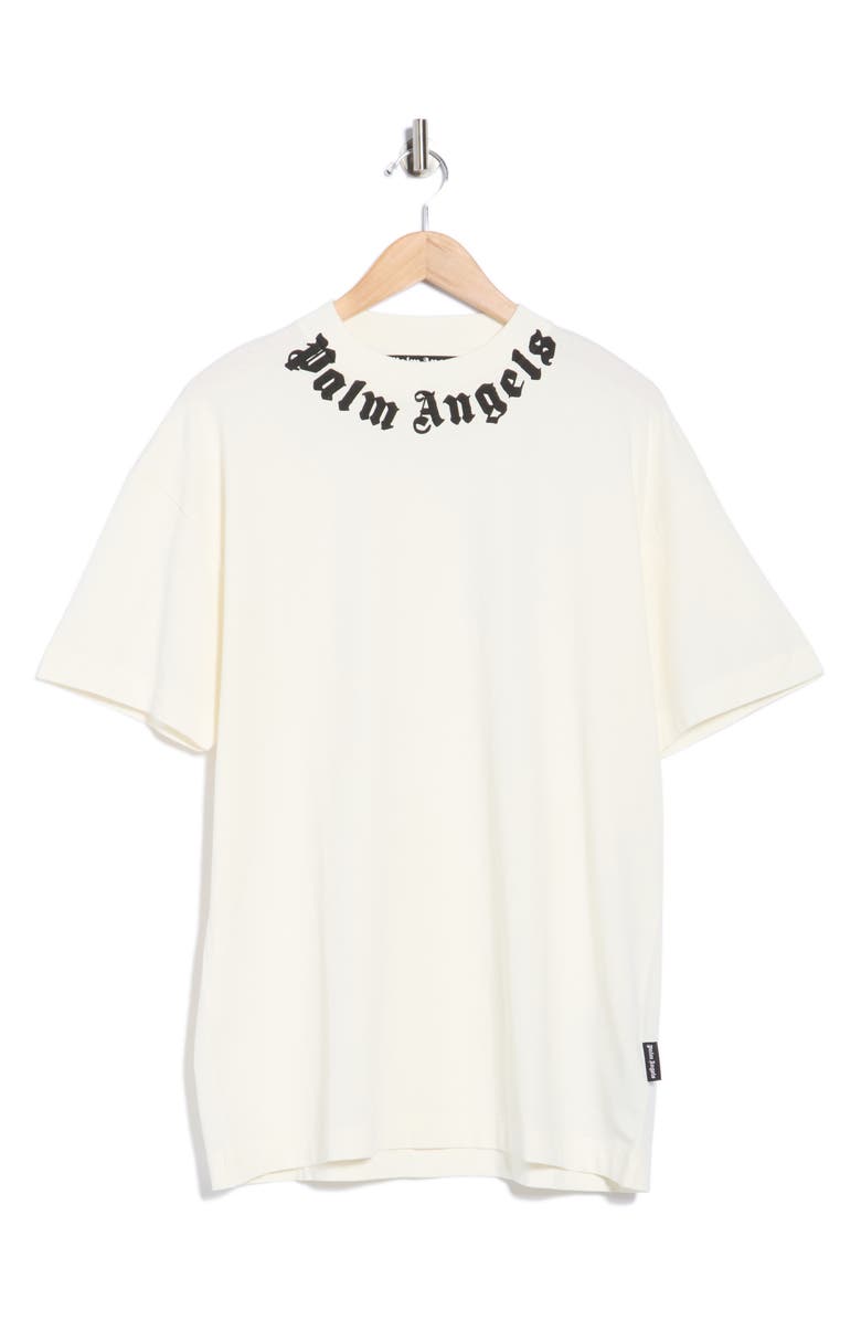 Palm Angels Logo Crewneck T-Shirt, Alternate, color, Off White Black