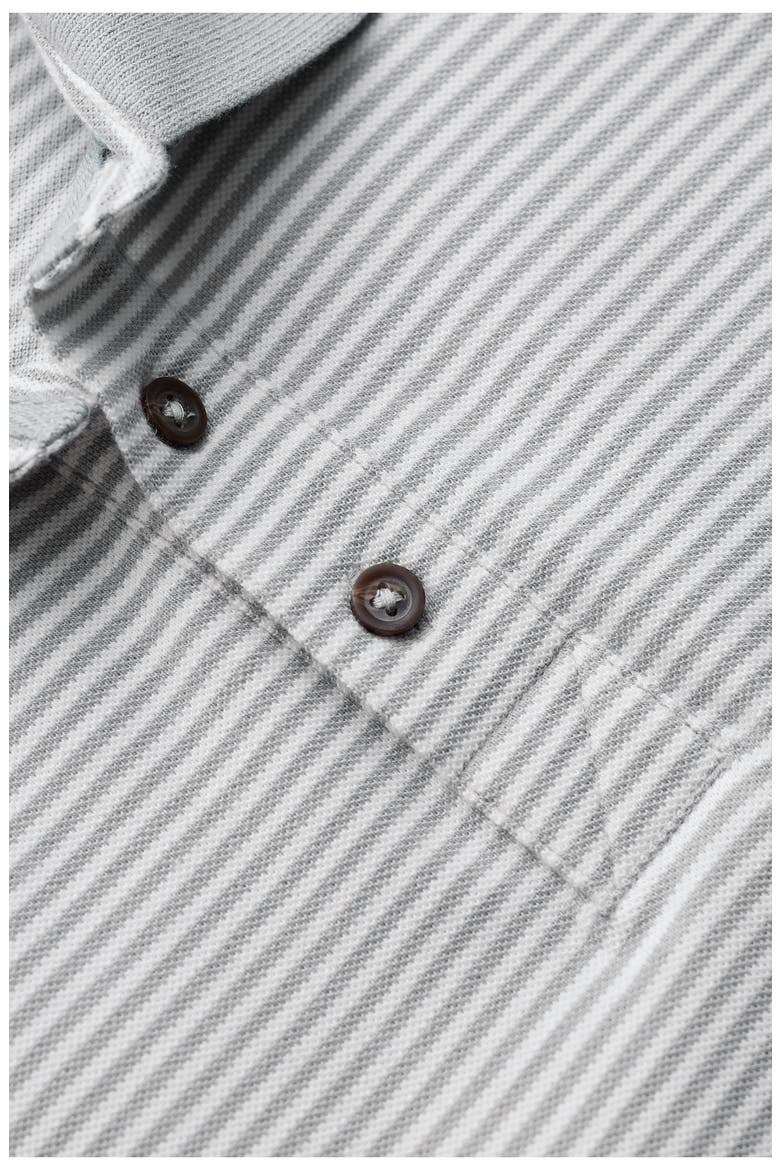 Balefire Striped Organic Cotton Polo, Alternate, color, WOAD QUARRY