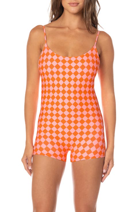 Sunset Grid Haze One-Piece Swimsuit