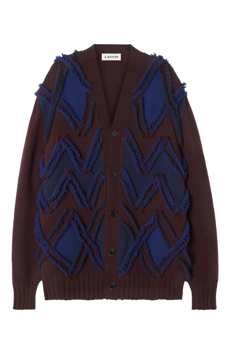 Lanvin Oversized Cardigan In Jacquard, Alternate, color, 