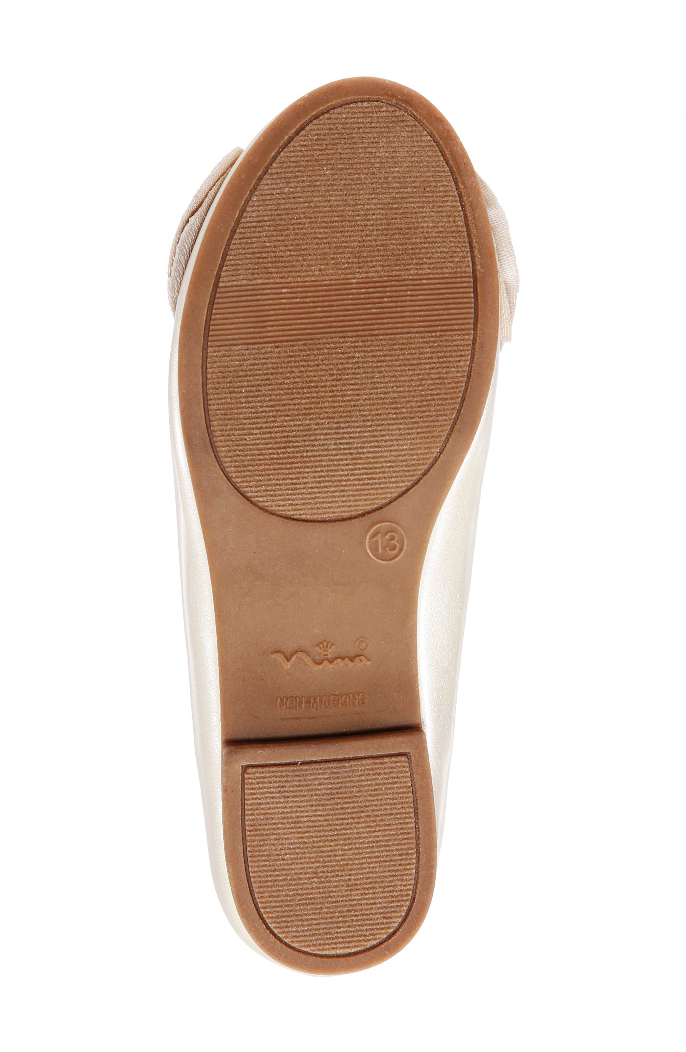Glitter Bow Ballet Flat, Alternate, color, IVORY PATENT