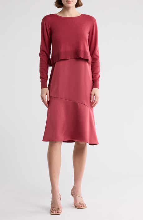 Sam Edelman Slipdress & Long Sleeve Sweater Two-Piece Set