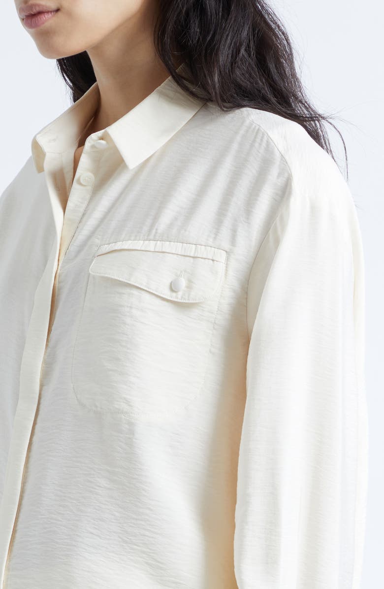 Emporio Armani Button-Up Shirt, Alternate, color, Ivory
