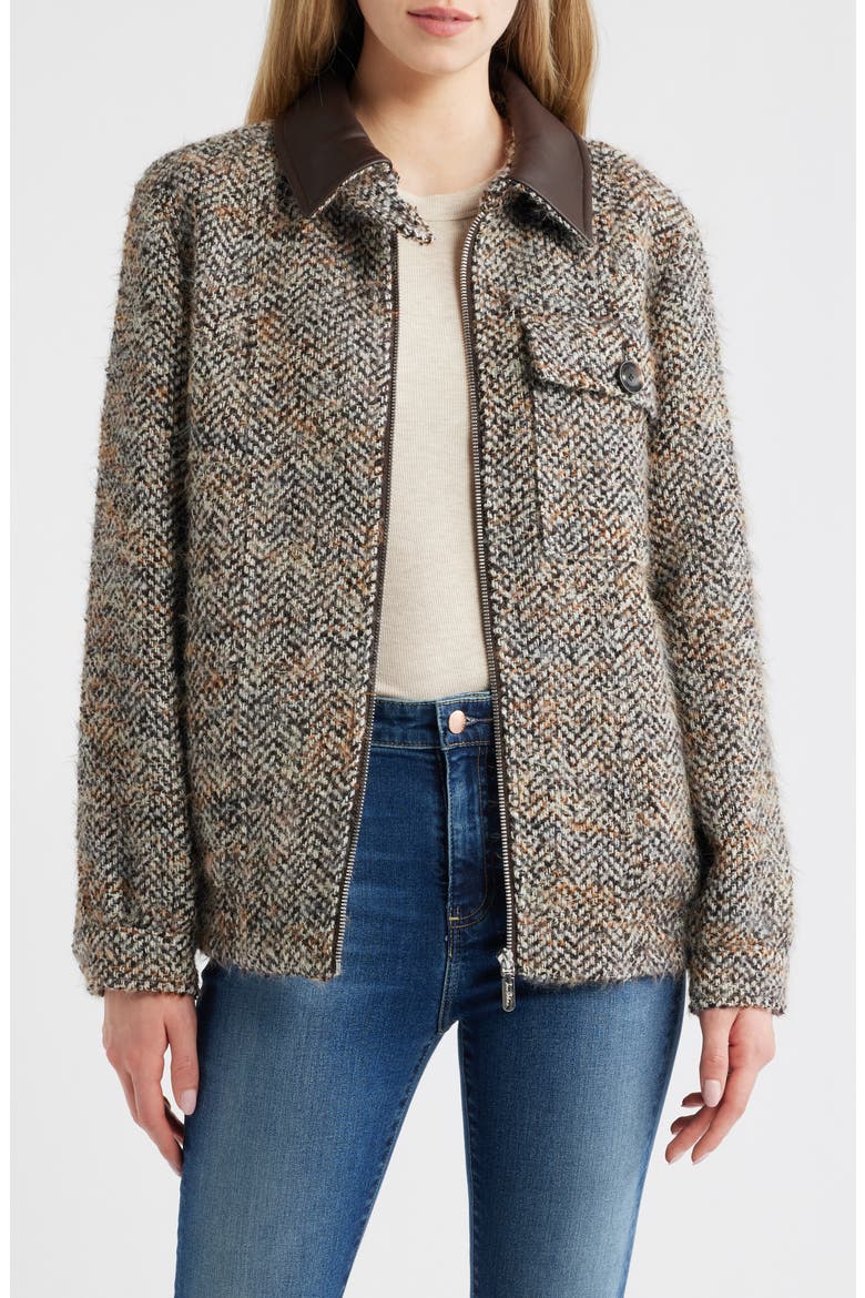 Tweed Jacket, Main, color, BURGUNDY T