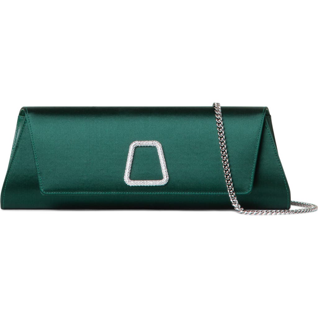 Shop Akris Small Anouk East/west Silk Satin Clutch In 505 Jade