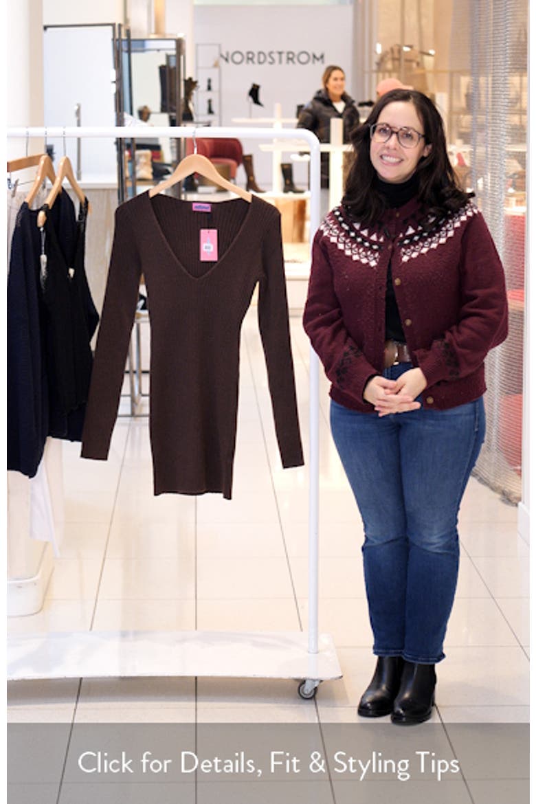 Rib Long Sleeve Sweater Minidress video