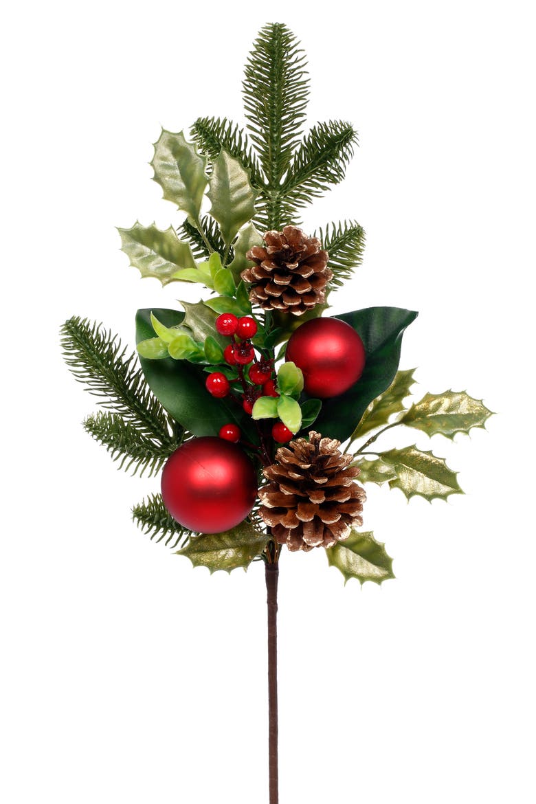 Pinecone Berry Spray, Box of 4, Main, color, Red