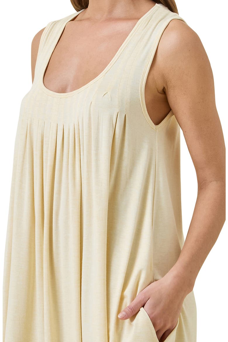 Kate Pleated Chemise, Alternate, color, LEMON CREAM