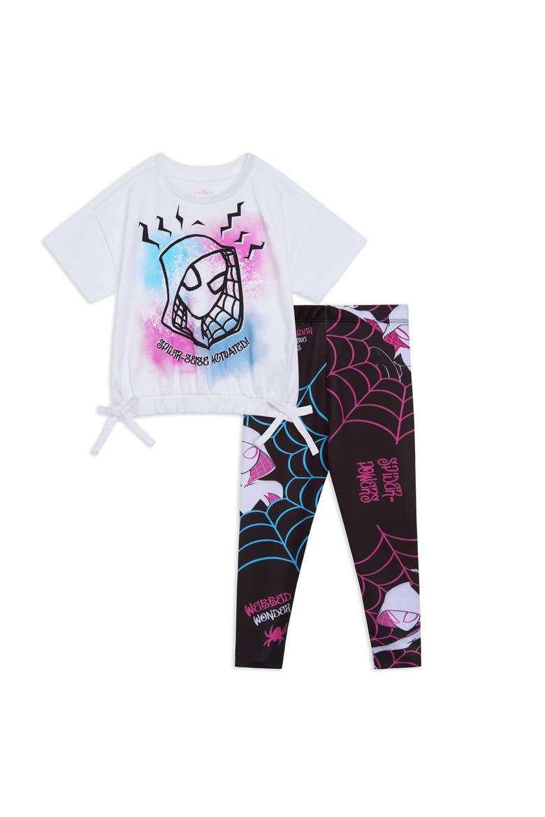 Spider-Man 2-Piece T-Shirt and Leggings Set, Main, color, White Ghost Spider