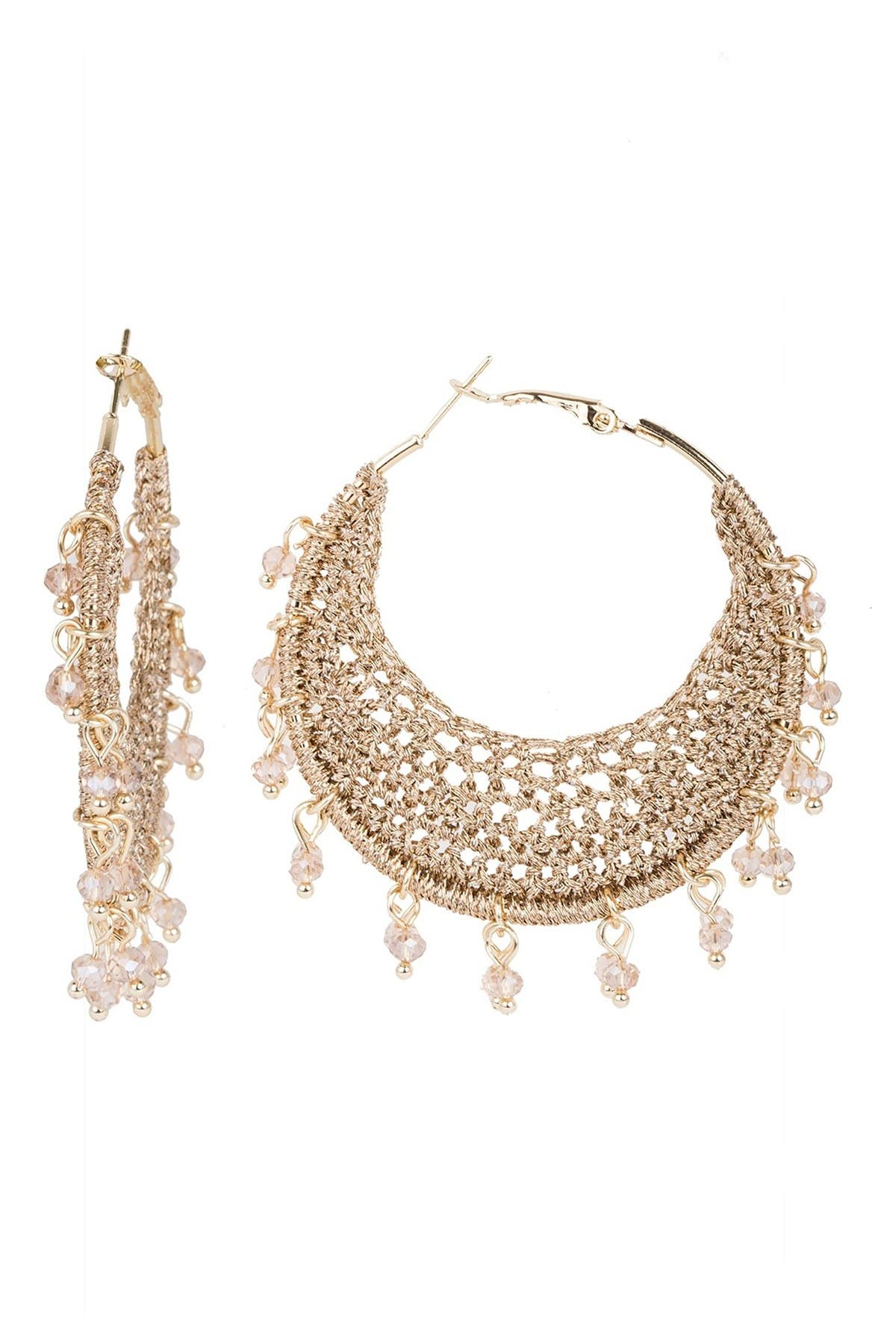 SAACHI Bana Crochet 50mm Hoop Earrings (Women) | Nordstromrack