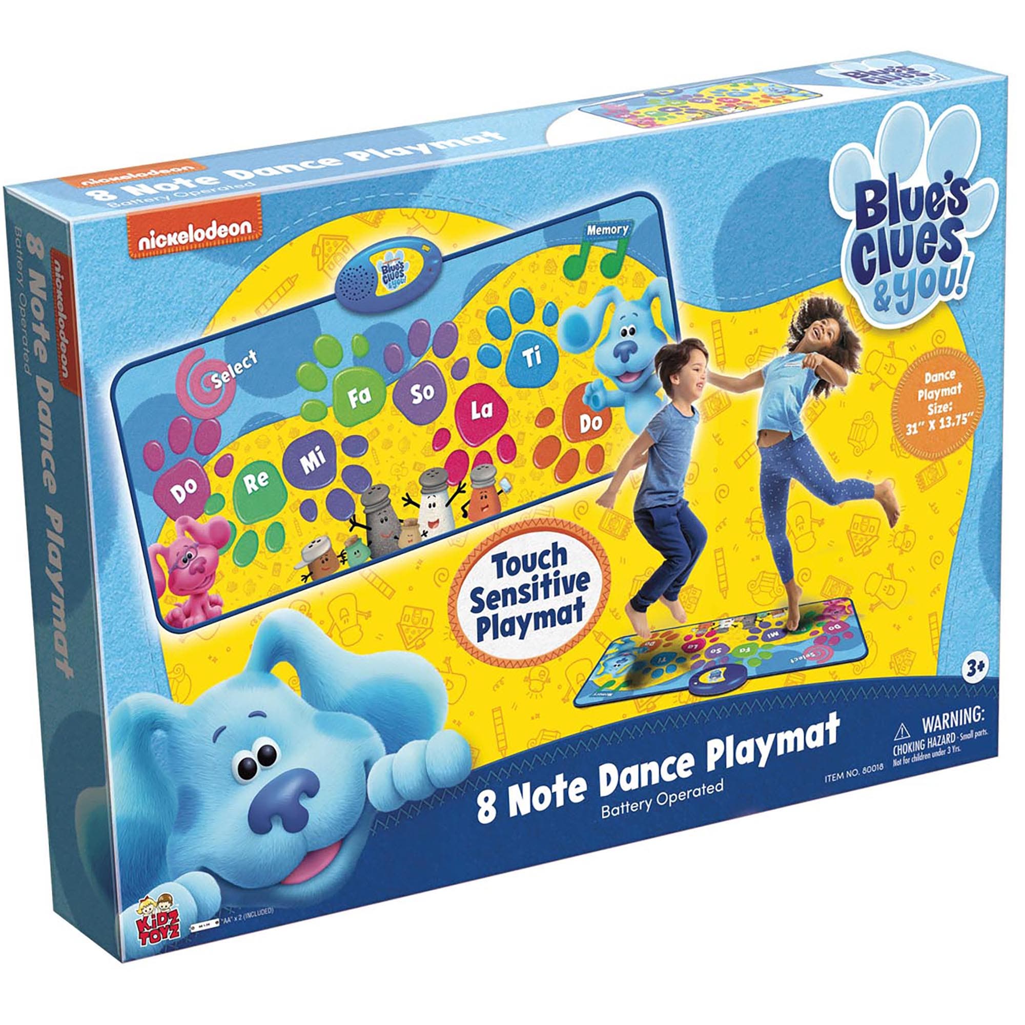 Blue's Clues & You 8Note Dance Playmat 4 Sounds, Memory Game, Kids 3+ in Multicolored 