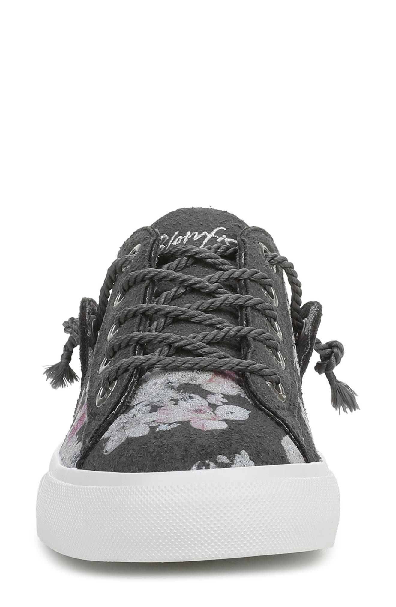 Blowfish Malibu Martina Low Top Sneaker, Alternate, color, Charcoal Grey Floral Print