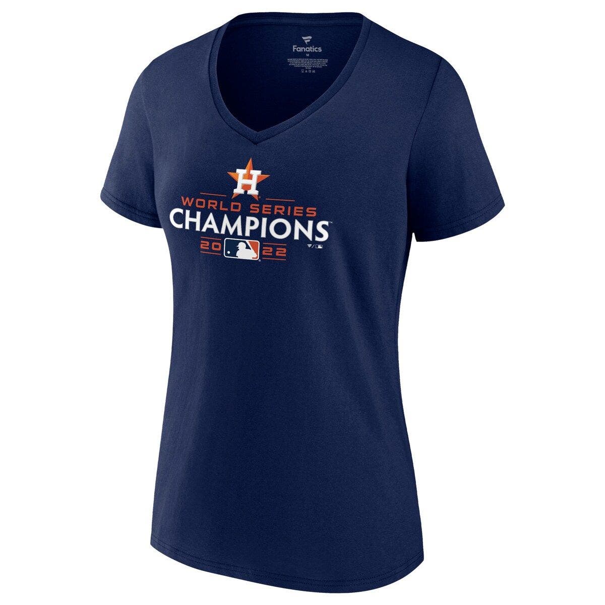 Women's Fanatics Branded Navy Houston Astros 2022 World Series Champions Logo Plus Size V-Neck T-Shirt - image 2