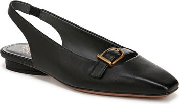 (取寄) フランコ サルト レディース スリングバック Franco Sarto women Carana Slingback Black Leather Franco Sarto Carana Slingback Flat (Women) | Nordstromrack