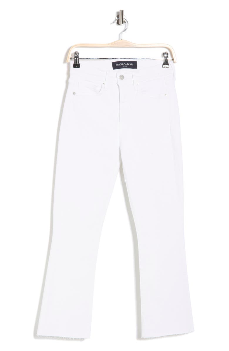 Veronica Beard Carly Raw Hem Kick Flare Leg Jeans, Main, color, White