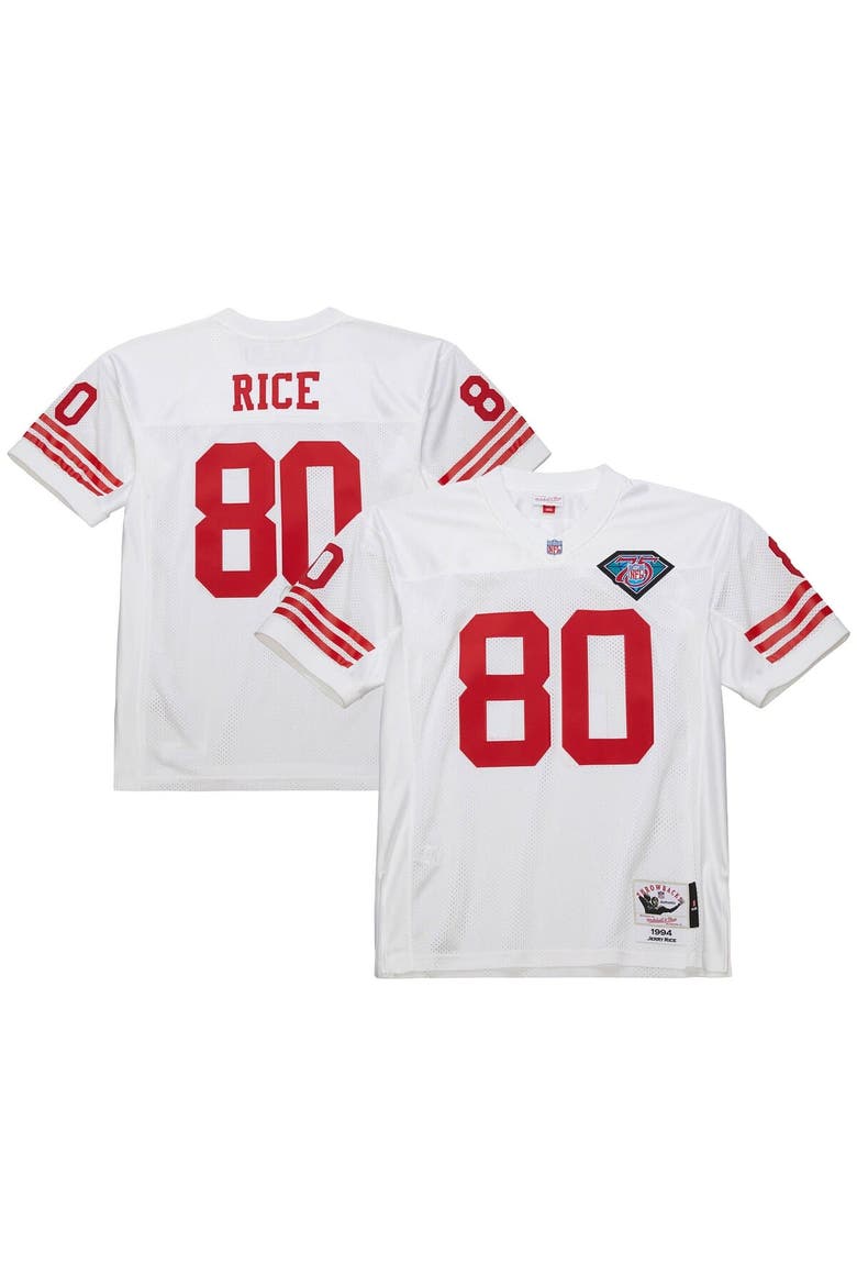 Men's Mitchell & Ness Jerry Rice White San Francisco 49ers 1994 Authentic Throwback Retired Player Jersey, Main, color, White
