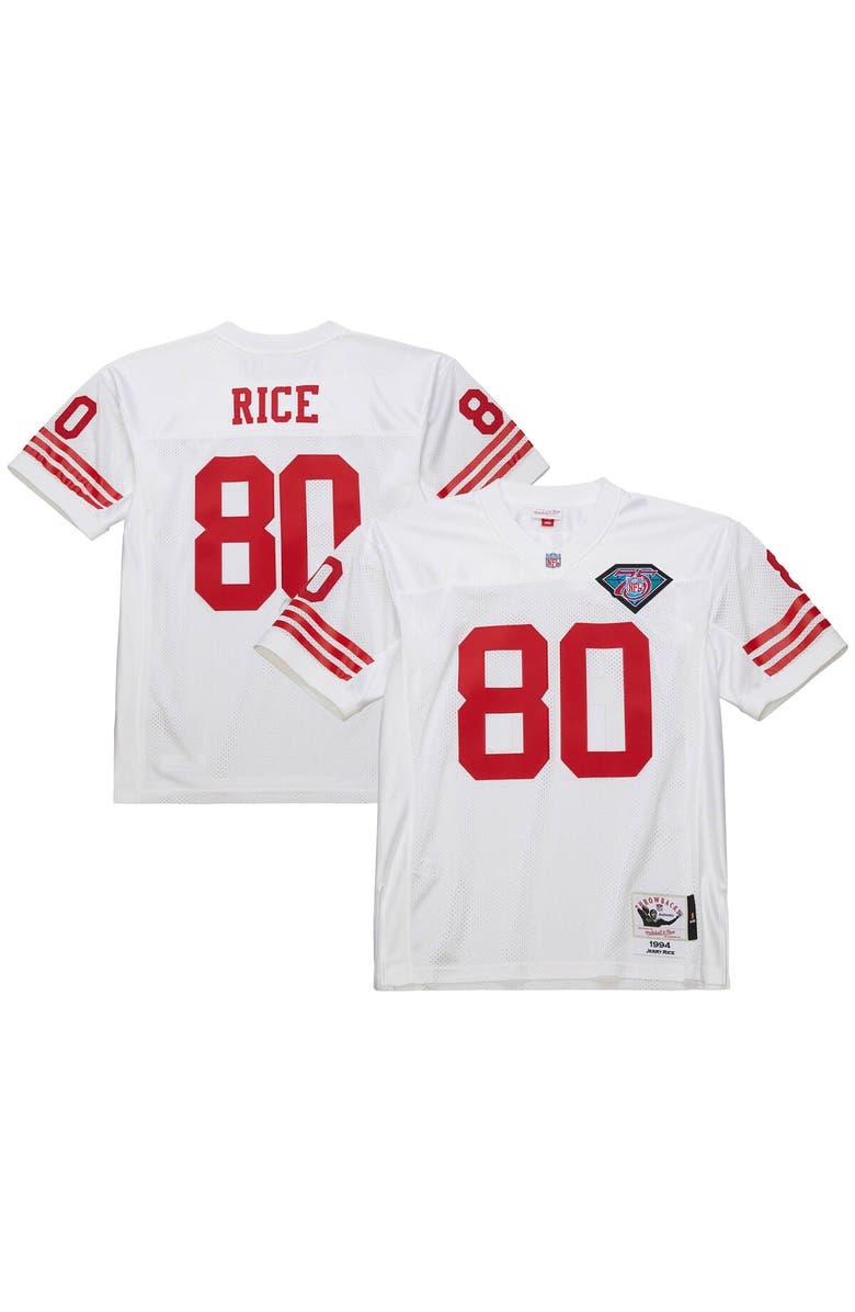 Mitchell & Ness Men's Mitchell & Ness Jerry Rice White San Francisco 49ers 1994 Authentic Throwback Retired Player Jersey, Main, color, White