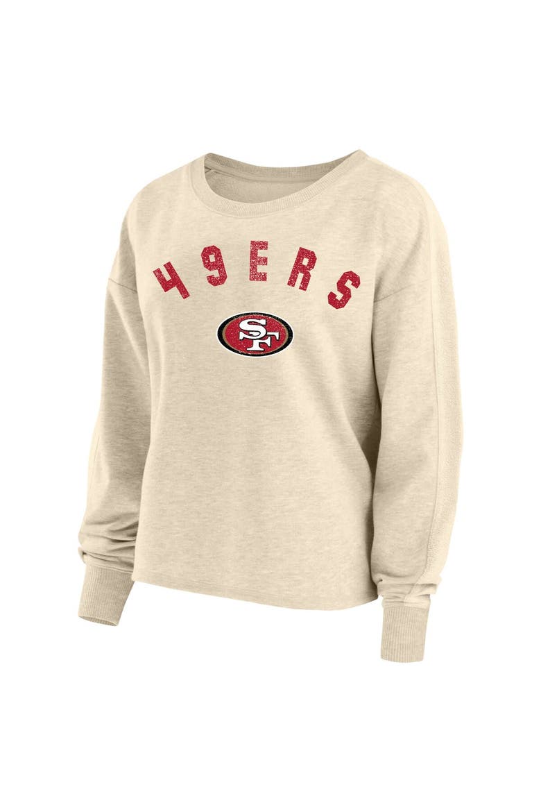 Women's Fanatics Branded Christian McCaffrey Oatmeal San Francisco 49ers Plus Size Name & Number Crew Pullover Sweatshirt, Alternate, color, Oatmeal