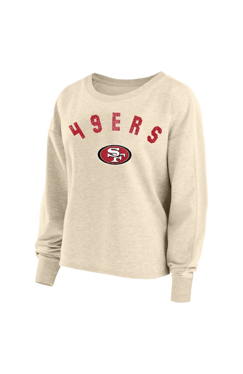 FANATICS Women's Fanatics Branded Christian McCaffrey Oatmeal San Francisco 49ers Plus Size Name & Number Crew Pullover Sweatshirt, Alternate, color, 