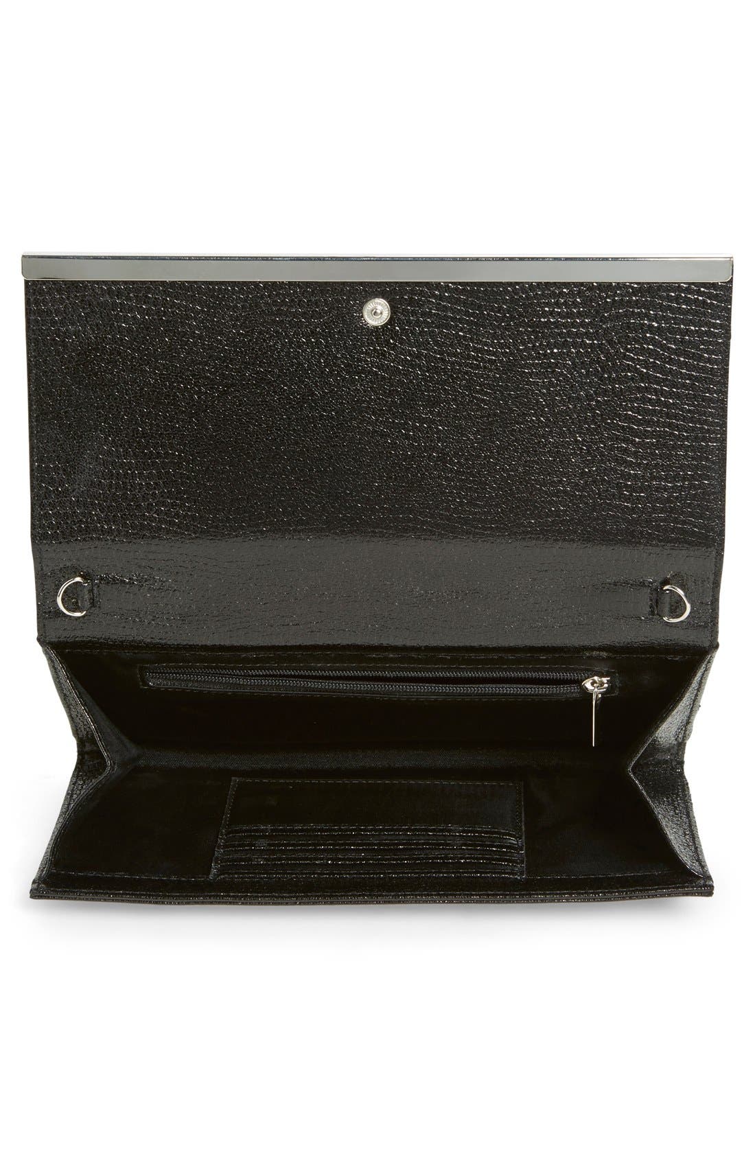 'Sparkle Bar' Clutch, Alternate, color, BLACK