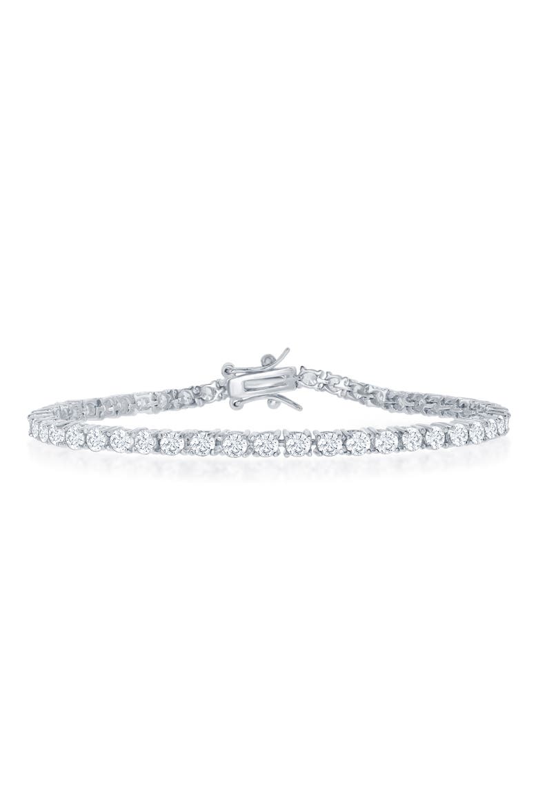 Sterling Silver Moissanite Tennis Bracelet, Main, color, SILVER