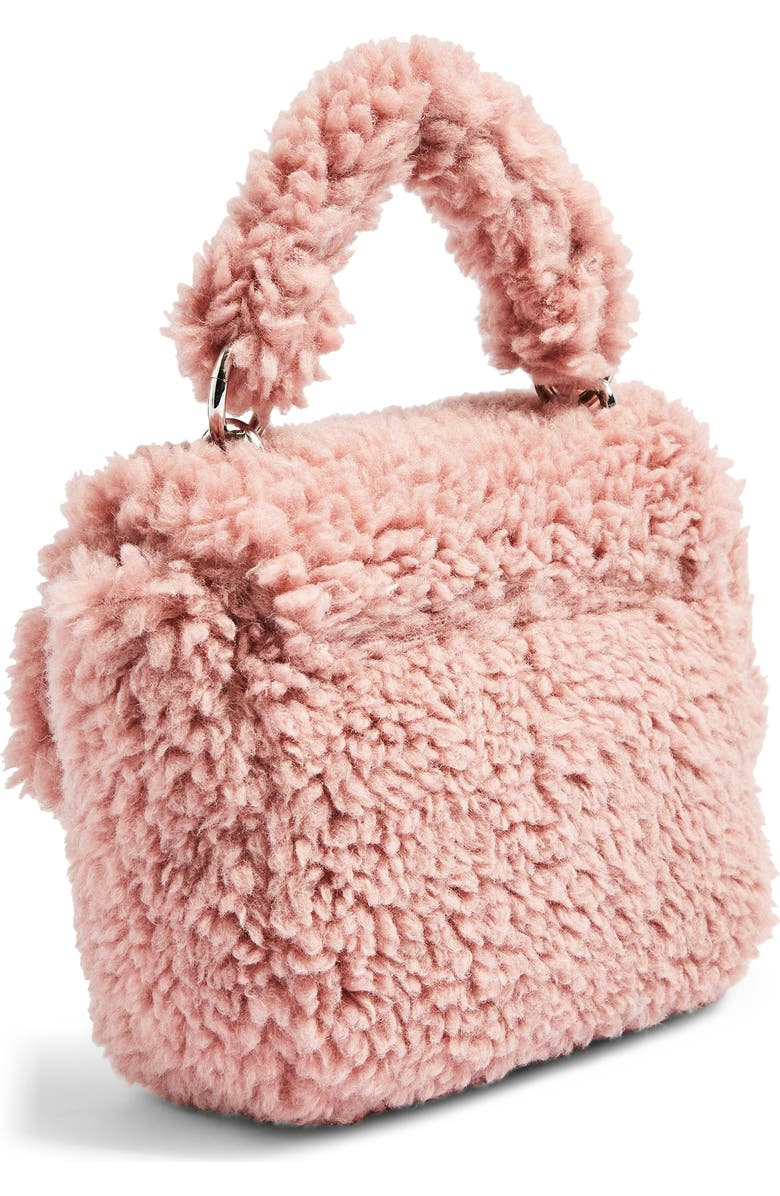 Topshop Faux Shearling Shoulder Bag, Alternate, color,