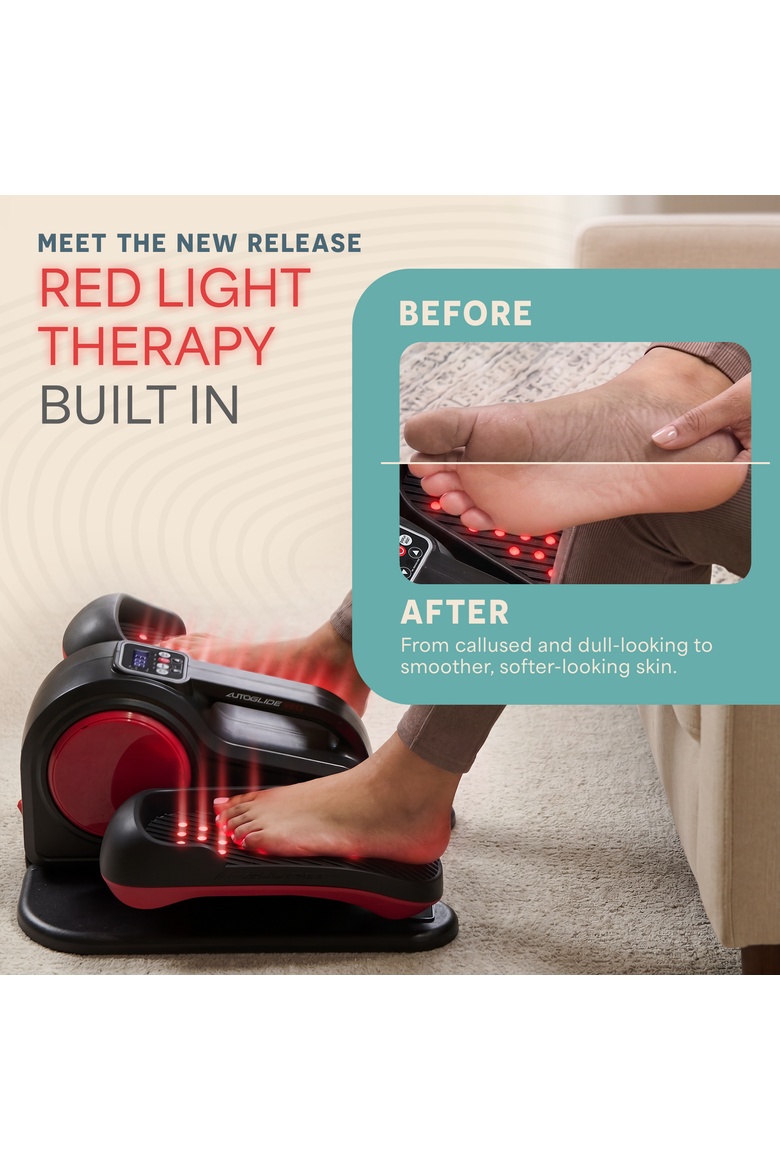 AutoGlide Under Desk Elliptical with Red Light Seated Pedal Exerciser, Alternate, color, with Red Light