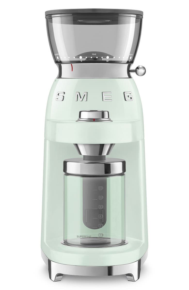 smeg '50s Retro Style Espresso Grinder, Main, color, Pastel Green