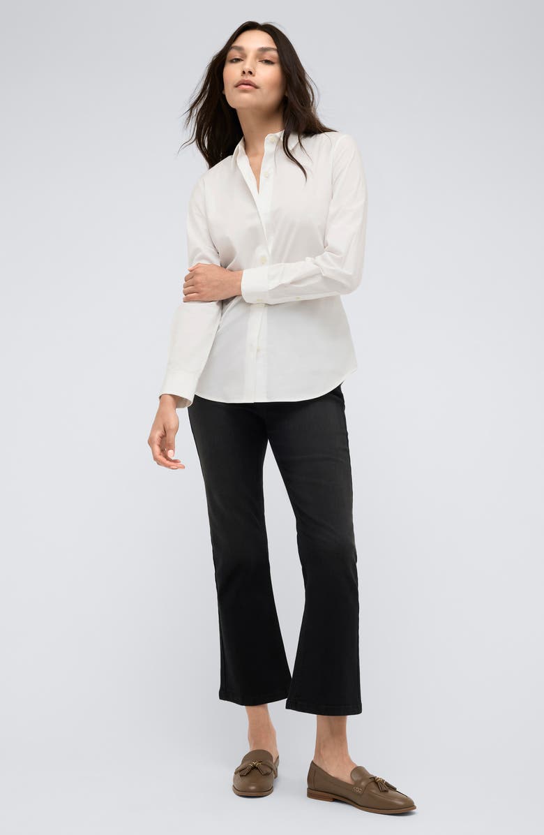 Kenneth Cole Fitted Cotton Blend Button-Up Shirt, Alternate, color,